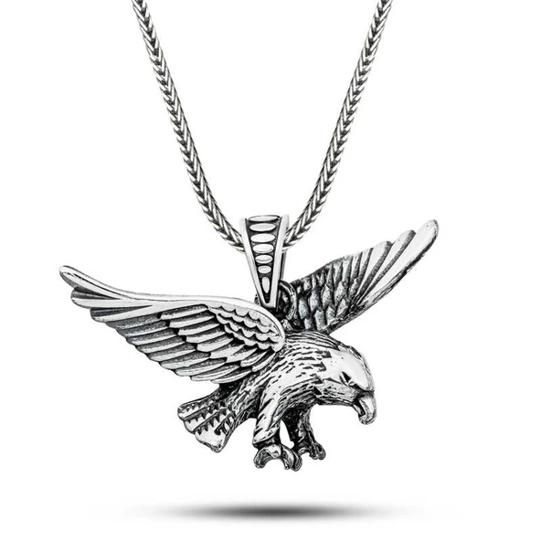 Gümüş Uçan Kartal Erkek Kolye SL12604 ürün görseli 1