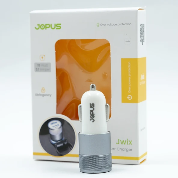 Jopus Universal Tek Başlık Araç Çakmaklık Şarjı Çift USB Çıkışlı 3.0A Hızlı Şarj JO-A6 Jwix 2in1 3100 mAh ürün görseli 1