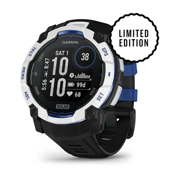 Garmin Instinct 3 – 50 mm Solar Siyah Beyaz ürün görseli 1