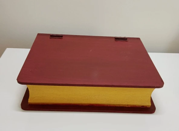 Ev Hediyesi Ofis Hediyesi Arkadaşa Doğum Günü Hediyesi Kitap Temalı Ahşap Çok Amaçlı Saklama Kutusu ürün görseli 1