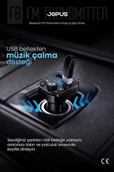 Bluetooth FM Transmitter Kablosuz Araç İçi Kiti Çakmaklık Şarj Aleti Oto MP3 Çalar USB Araç Müzik Adaptörü ürün görseli 1