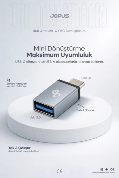 Jopus Universal Type C Mini  USB Otg JO-IP04 ürün görseli 1