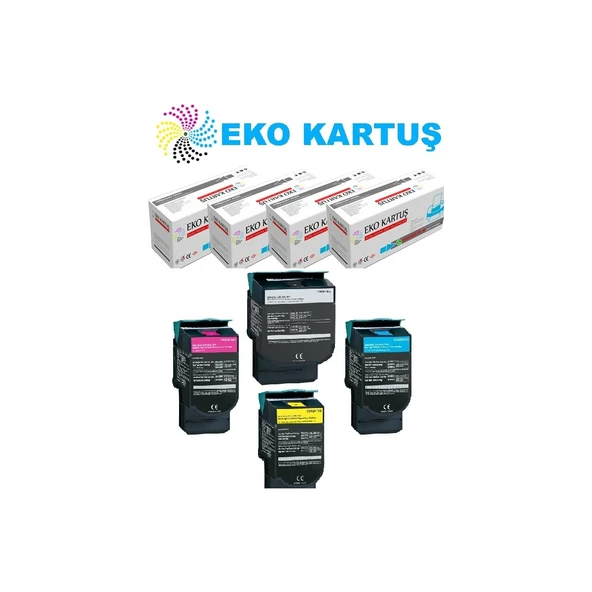 Lexmark X544N Muadil Toner C540/C544 Set 4 Renk ürün görseli 1