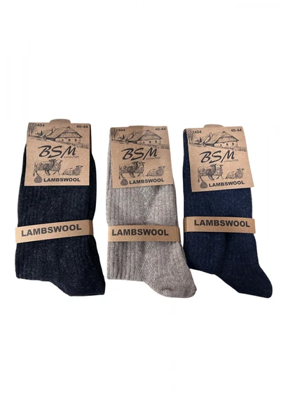 BSM Lamswool Kışlık Erkek Çorap 3 Adet ürün görseli 1