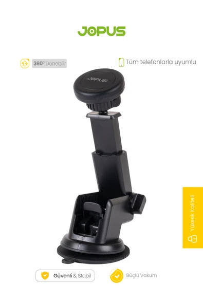 Jopus 360 Derece Döner Manyetik Araç İçi Telefon Tutucu  Güçlü Vakumlu Uzun Kollu Tasarım JO AT110 ürün görseli 1