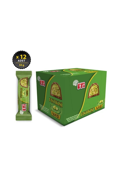 Eti Çikolata Fıstık İşi Antep Fıstıklı 50 g x 12 Adet ürün görseli 1