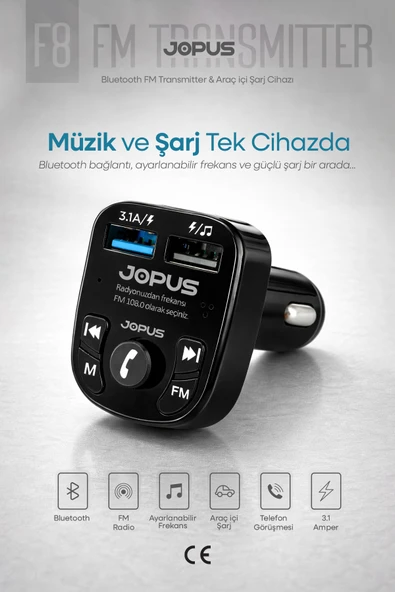 Bluetooth FM Transmitter Kablosuz Araç İçi Kiti Çakmaklık Şarj Aleti Oto MP3 Çalar USB Araç Müzik Adaptörü ürün görseli 1
