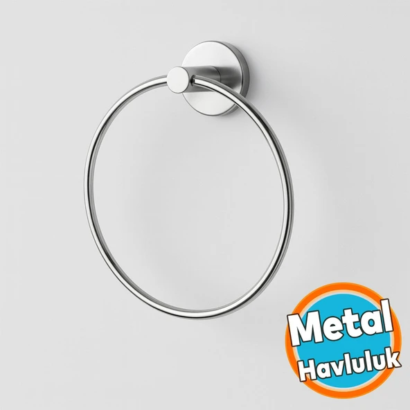 Havlu Askılığı Vidalı Krom Kaplama Yuvarlak 16 cm Banyo Mutfak Lavabo Pratik Havluluk Askılığı ürün görseli 1