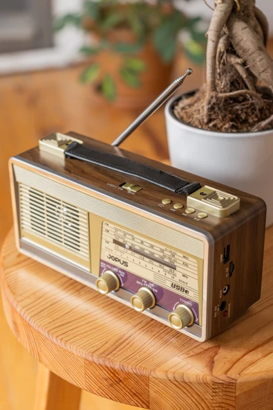 Jopus Nostaljik Görünümlü El Fenerli Radyolu Bluetooth Hoparlör Older ürün görseli 1