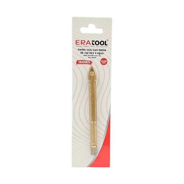 Fixonic Eratool ERA55826 10x85mm Ok Tipi 4 Ağızlı Hex Giriş Elmas Karbür Uçlu Mermer ve Seramik Delme Ucu ürün görseli 1