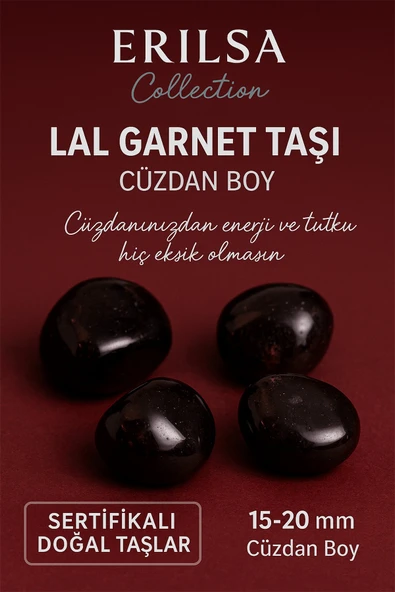 Sertifikalı Lal Garnet Taşı Cüzdan Boy 15–20 mm – Tutku ve Enerji Taşı ürün görseli 1