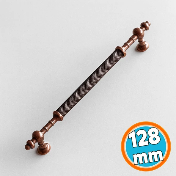 Mobilya Mutfak Çekmece Dolap Dolabı Kulpu Kulbu Kulpları Eskitme Antik Bakır Metal 128 mm ürün görseli 1