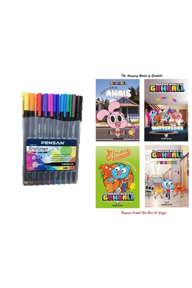 6500 0.4 mm 10 Renk Plastik Kutu Fineliner ve Gumball Boyama Kitabı 4 Adet 16 Syf Hediye...! ürün görseli 1