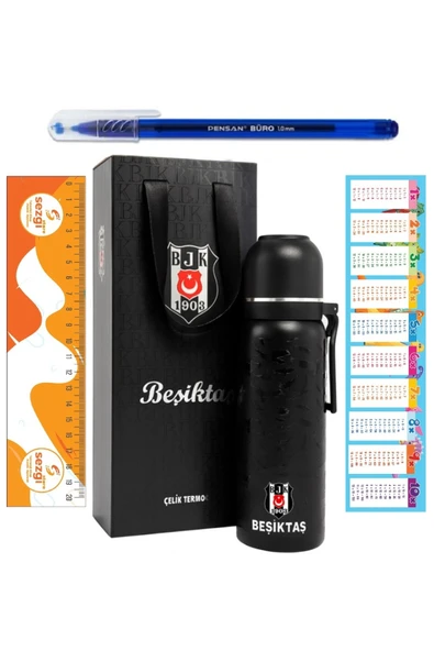 Lisanslı 650ML YENİ SEZON Çelik Termos Bardaklı (SİYAH Renk) Özel Kutulu Sezgistore Farkı İle... ürün görseli 1