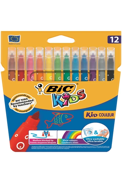 Keçeli Boya Kalemi Kids Couleur Yıkanabilir 12 Renk 920293 ürün görseli 1