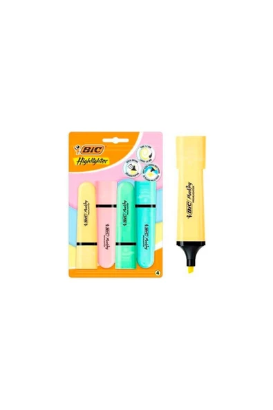 Marking Flat Highlighter 4lü Blister Pastel ürün görseli 1