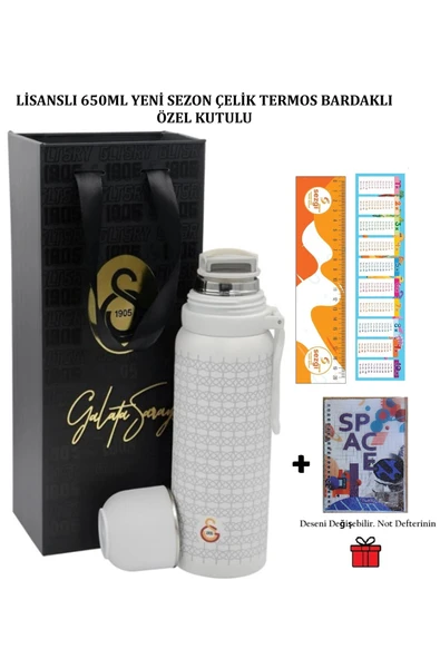 Lisanslı 650ML Yeni Sezon Çelik Termos Bardaklı Özel Kutusunda ve Not Defterimiz Hediye+Sezgistore C ürün görseli 1