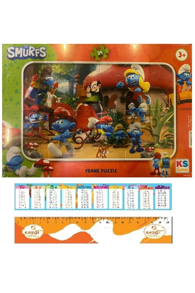 The Sumurfs/Şirinler Frame Puzzle/Yapboz 24 Parça 3+ Yaş ve Sezgi Store Cetvel ürün görseli 1