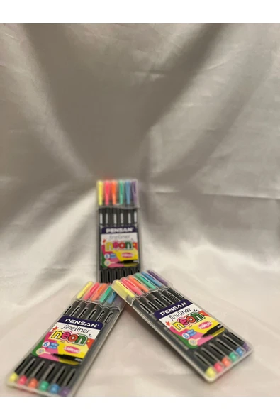 Fineliner 0.4 MM Neon 6 Renk PVC kutu ürün görseli 1