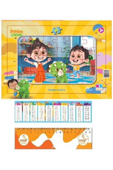 Eymen ile Çimen Frame Puzzle/Yapboz 24 Parça 3+ Yaş ve Sezgi Store Cetvel ürün görseli 1