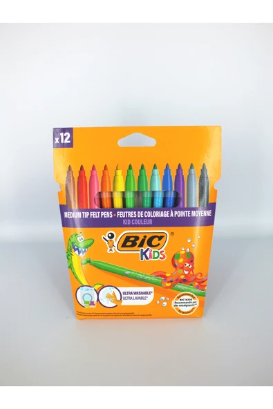 Maya Notebooks Bic Kids 12 Renk Keçeli Boya Kalemi - Kid Couleur Ultra Yıkanabilir ürün görseli 1