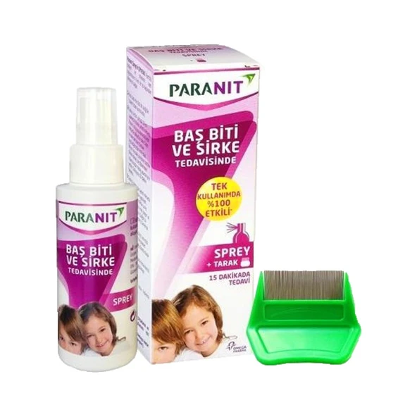 Paranit Baş Biti ve Sirke Tedavisi Spreyi ile Arındırıcı Tarak - 100 ml Plastik Şişe, Evde Kullanım için Etkili ürün görseli 1