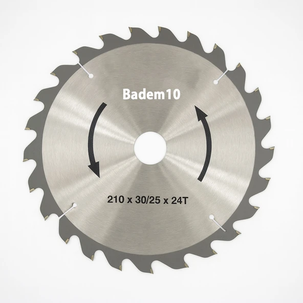 Sunta MDF Kesme 24 Diş 210x30x25 mm Profesyonel Ahşap Kesim Uyumlu Dairesel Testere Bıçağı Modeli ürün görseli 1