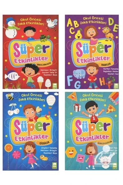 Okul Öncesi Zeka Etkinleri Süper Etkinler Seti (4 KİTAP) ürün görseli 1