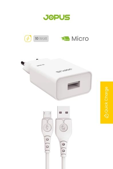 Jopus Usb Micro Hızlı Şarj Adaptörü ve Kablo Seti - Resim 2