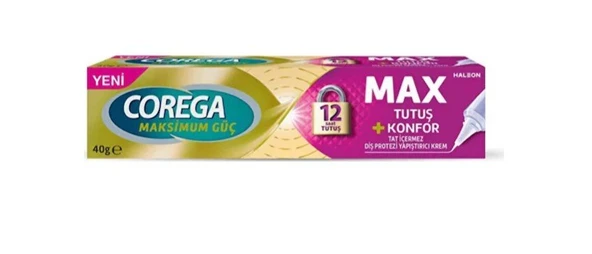 Corega Maksimum Güç Max Tutuş - Konfor Diş Protezi Yapıştırıcı Krem 40 gr ürün görseli 1