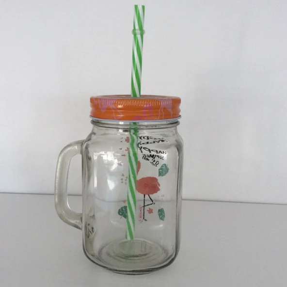 Flamingo Figürlü Limonata Kavanozu - Resim 2