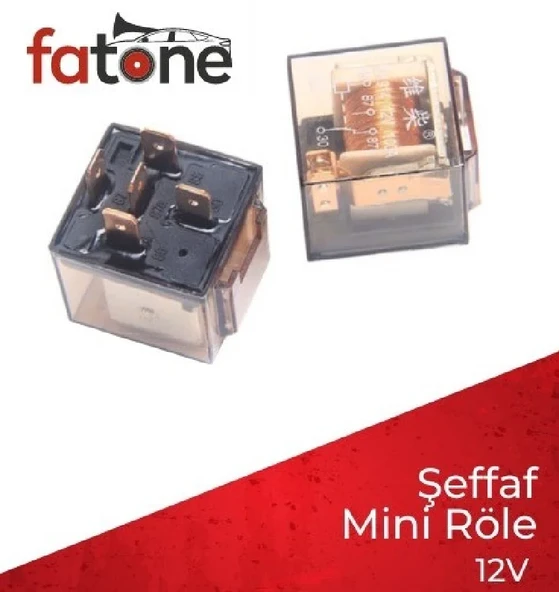 FATONE Role 12V 5 Uclu 40A Cpsilikonlu Seffaf Ledli Mini 5 Adet ürün görseli 1
