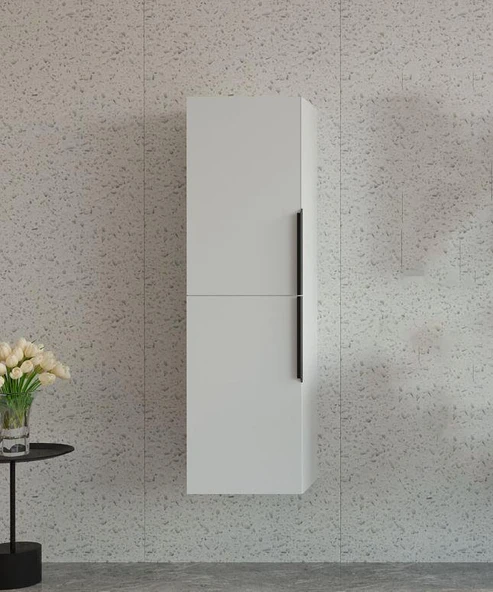 Orka Pure 40 cm Mat Beyaz Banyo Çamaşır Boy Dolabı ürün görseli 1
