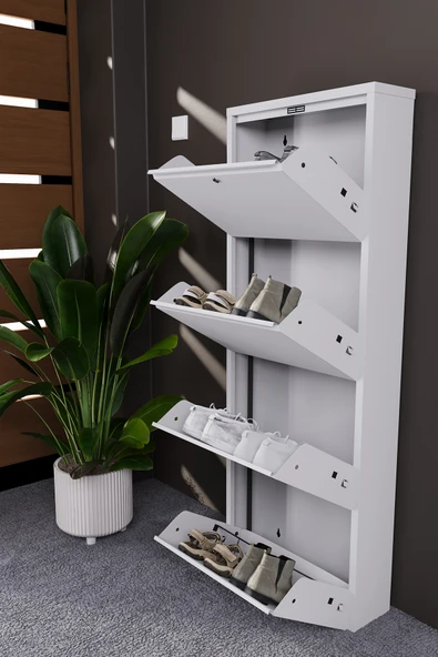 Wood House HERA METAL AYAKKABILIK 4'LÜ BEYAZ ürün görseli 1