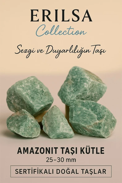 Sertifikalı Ham İşlenmemiş Amazonit Taşı Kütle 25–30 mm – Sezgi ve Duyarlılığın Taşı ürün görseli 1