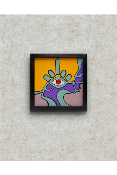 Feoly Art Modern Soyut Tablo – El Boyaması – 22x22 Ev Dekorasyon Tablosu – MDF Üzeri Akrilik ürün görseli 1