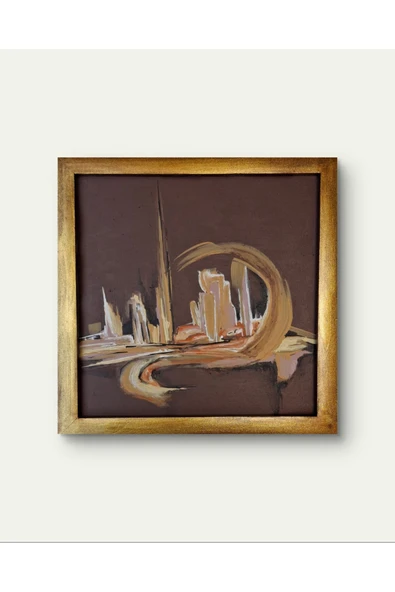 Feoly Art Modern Soyut Tablo – El Boyaması – 22x22 Ev Dekorasyon Tablosu – MDF Üzeri Akrilik ürün görseli 1