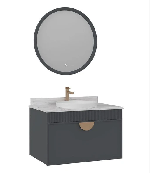 Orka Molino 80 cm Antrasit Banyo Dolabı Takımı ürün görseli 1