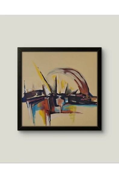 Feoly Art Modern Soyut Tablo – El Boyaması – 22x22 Ev Dekorasyon Tablosu – MDF Üzeri Akrilik ürün görseli 1