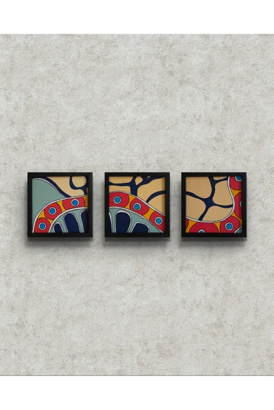 Feoly Art Modern Soyut Tablo – El Boyaması – 22x22 Ev Dekorasyon Tablosu – MDF Üzeri Akrilik ürün görseli 1