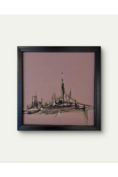 Feoly Art Modern Soyut Tablo – El Boyaması – 22x22 Ev Dekorasyon Tablosu – MDF Üzeri Akrilik ürün görseli 1