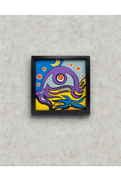 Feoly Art Modern Soyut Tablo – El Boyaması – 22x22 Ev Dekorasyon Tablosu – MDF Üzeri Akrilik ürün görseli 1