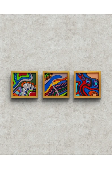 Feoly Art Modern Soyut Tablo – El Boyaması – 22x22 Ev Dekorasyon Tablosu – MDF Üzeri Akrilik ürün görseli 1