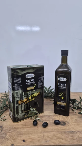 Dorello Soğuk Sıkım Zeytinyağı Teneke &  Cam Şişe 4 Lt ürün görseli 1