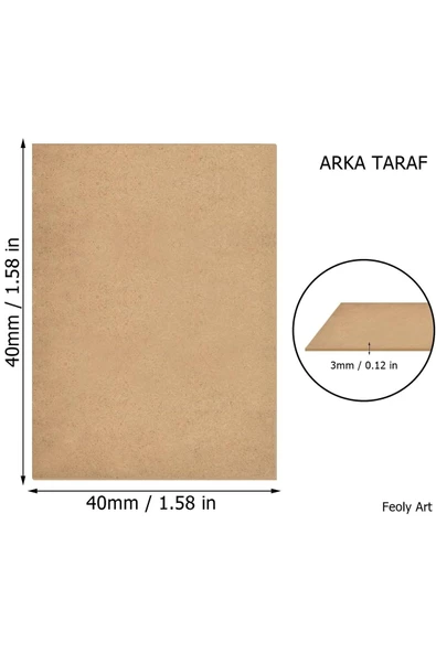 Feoly Art 3 mm 40x40 MDF Plaka (8 ADET) - Hobi, Maket, Ahşap El Sanatları İçin Uygun (8`li Paket) ürün görseli 1