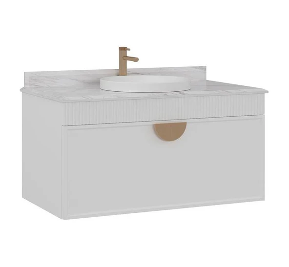 Orka Molino 100 cm Beyaz Banyo Dolabı Alt Modül ve Lavabo ürün görseli 1
