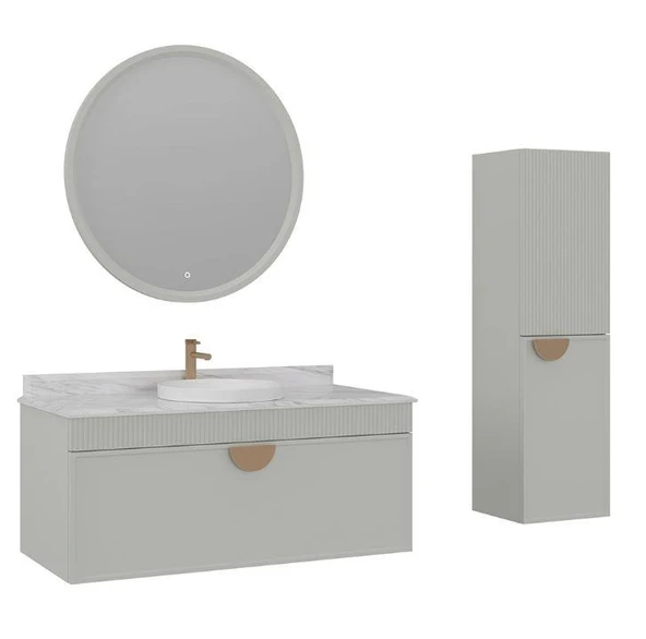 Orka Molino 120 cm Kaşmir Banyo Dolabı Takımı ve Boy Dolabı ürün görseli 1