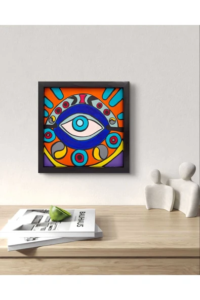 Feoly Art Modern Soyut Tablo – El Boyaması – 22x22 Ev Dekorasyon Tablosu – MDF Üzeri Akrilik ürün görseli 1