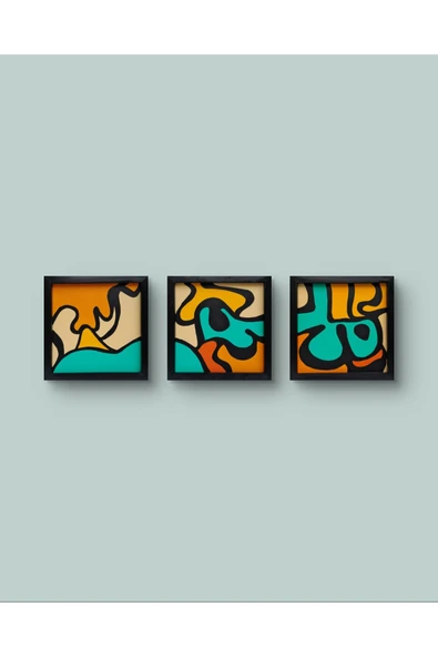 Feoly Art Modern Soyut Tablo – El Boyaması – 22x22 Ev Dekorasyon Tablosu – MDF Üzeri Akrilik ürün görseli 1