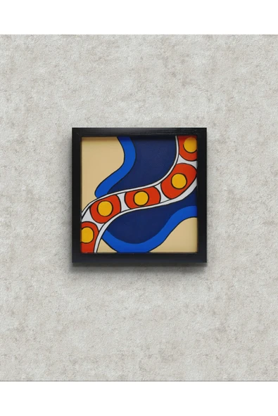 Feoly Art Modern Soyut Tablo – El Boyaması – 22x22 Ev Dekorasyon Tablosu – MDF Üzeri Akrilik ürün görseli 1